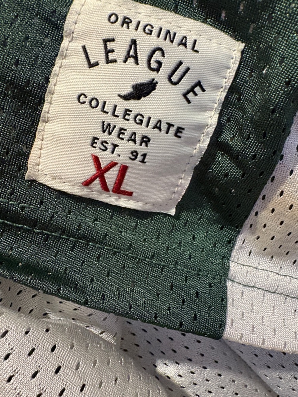 Original League Notre Dame Green and white Mesh Muscle Tee - Picture 5 of 5